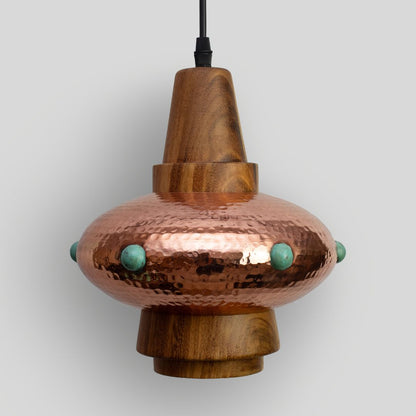 METL - LÁMPARA COLGANTE DE COBRE Y PAROTA