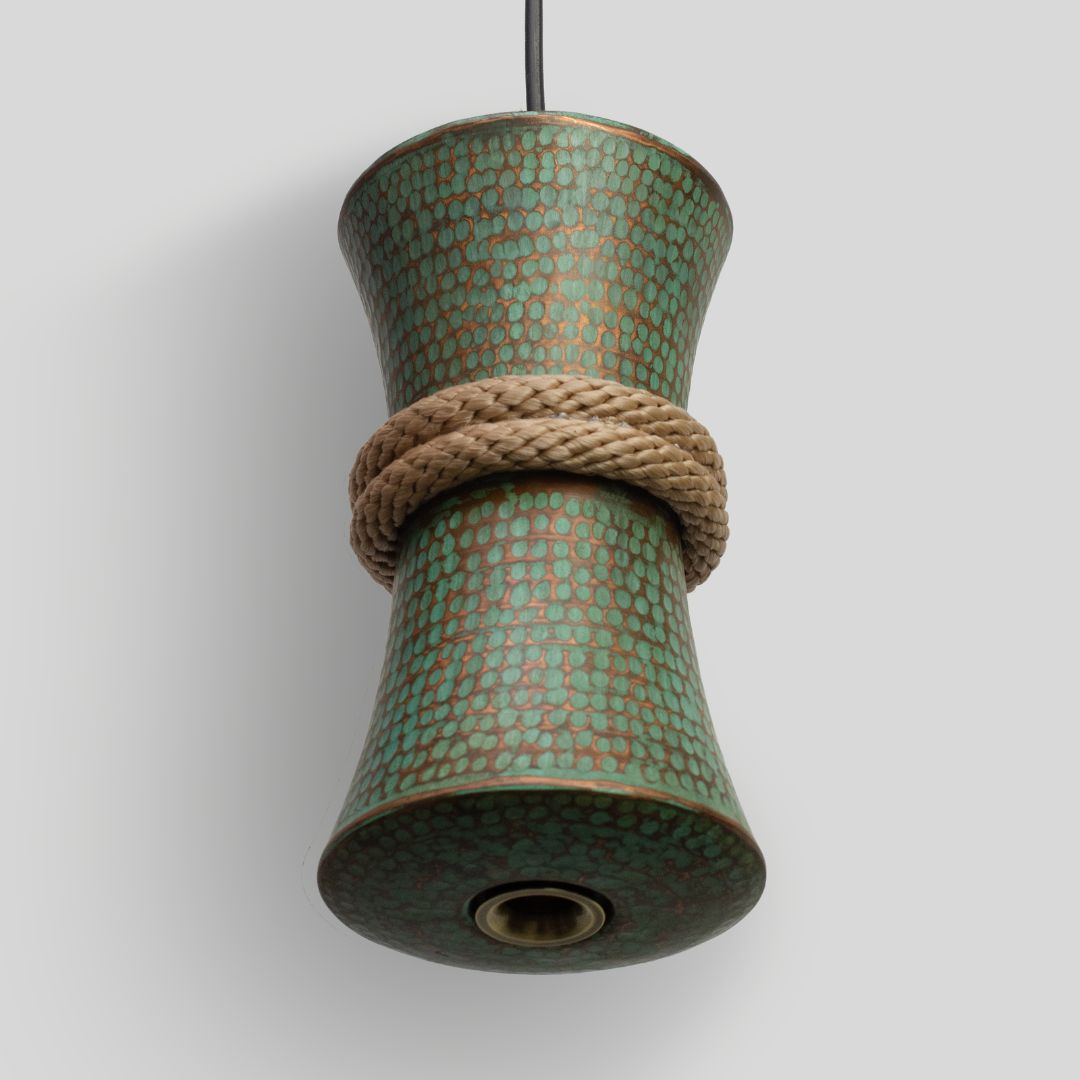 OMET - LÁMPARA COLGANTE DE COBRE PATINA JADE