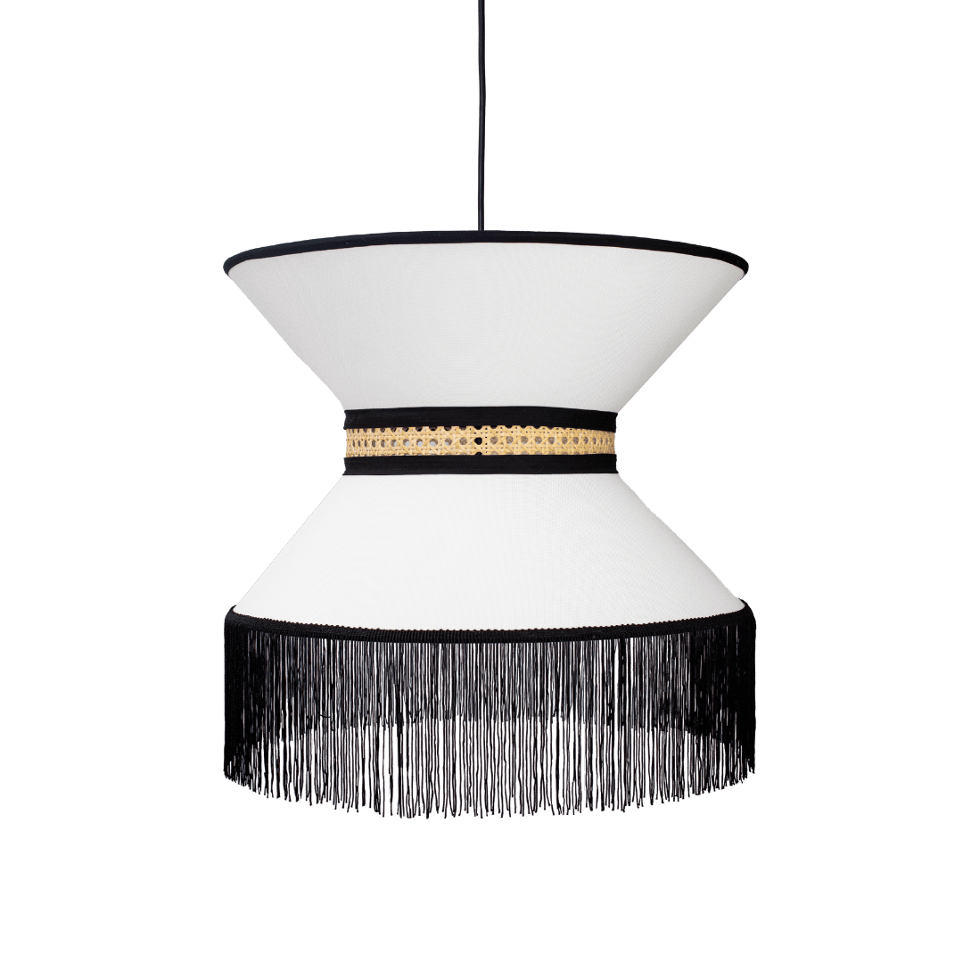 NIERIKA - LÁMPARA COLGANTE DE BEJUCO & TEXTIL