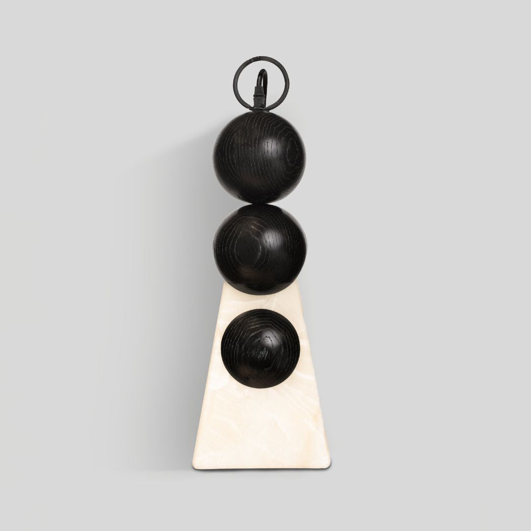 HALO - LÁMPARA DE MESA DE ENCINO Y ÓNIX