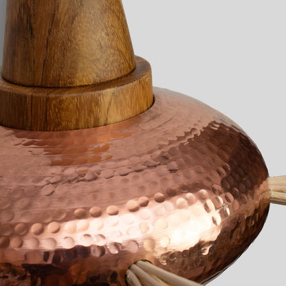 AHUIL - LÁMPARA COLGANTE DE COBRE Y PAROTA