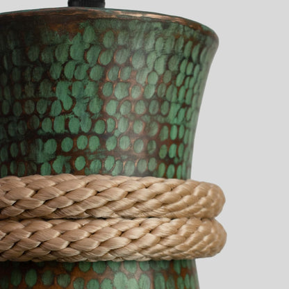 TANU - LÁMPARA COLGANTE DE COBRE PATINA JADE