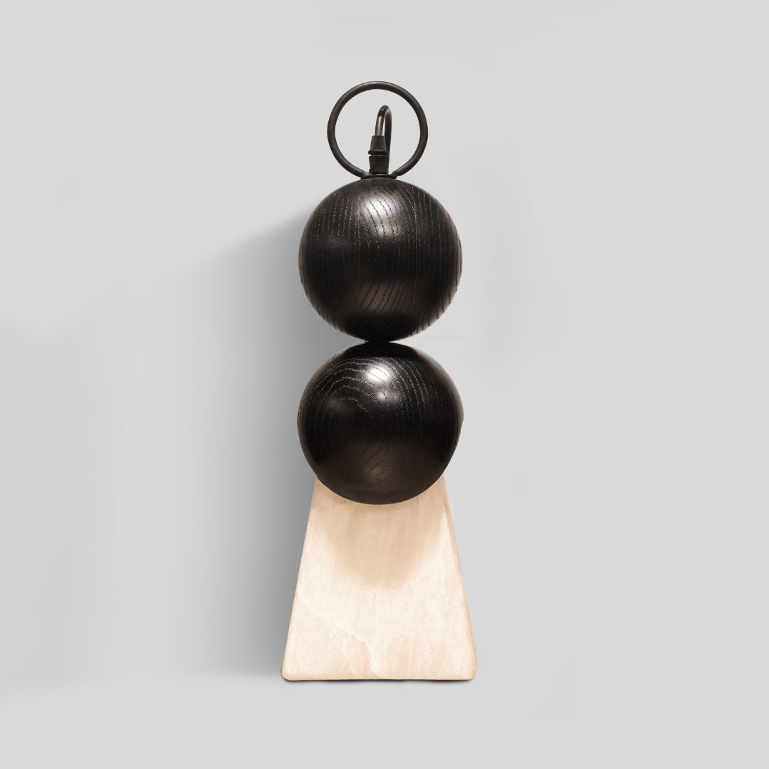 CÁTODO - LÁMPARA DE MESA DE ENCINO Y ÓNIX