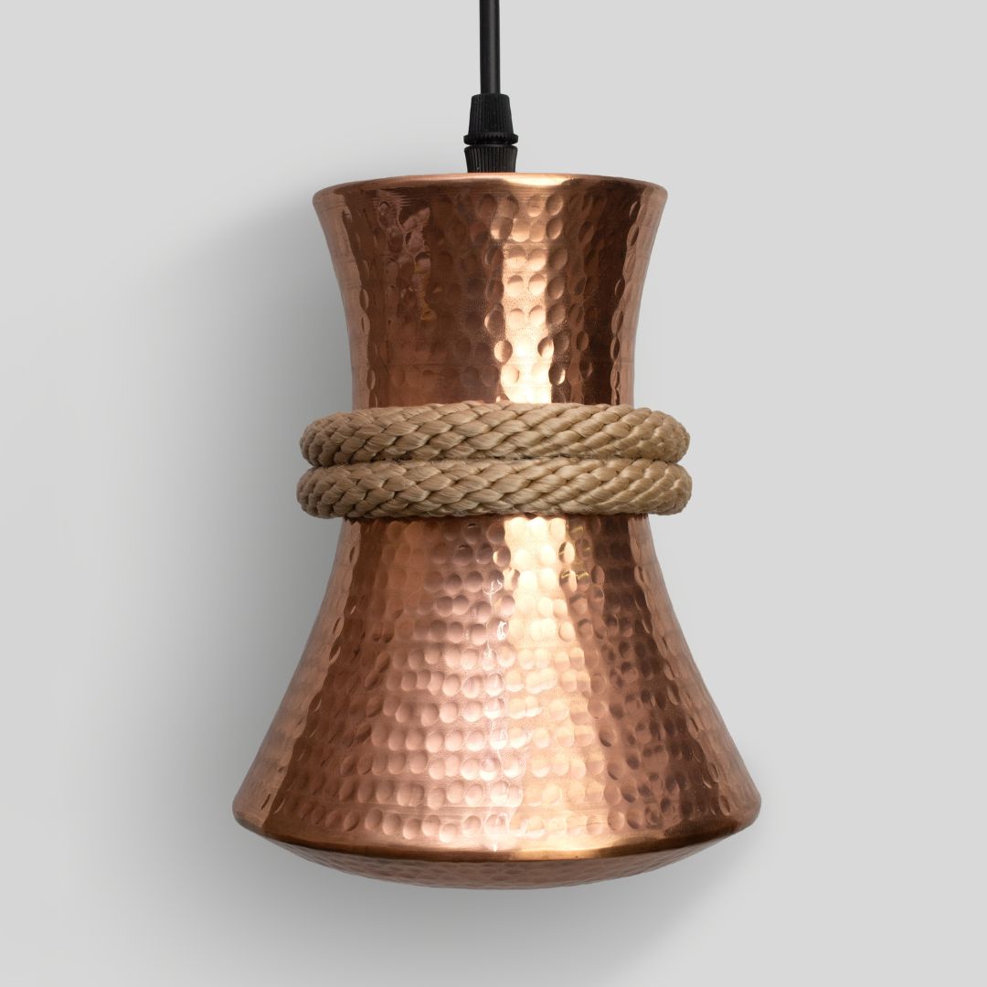 TANU - LÁMPARA COLGANTE DE COBRE BRILLANTE NATURAL