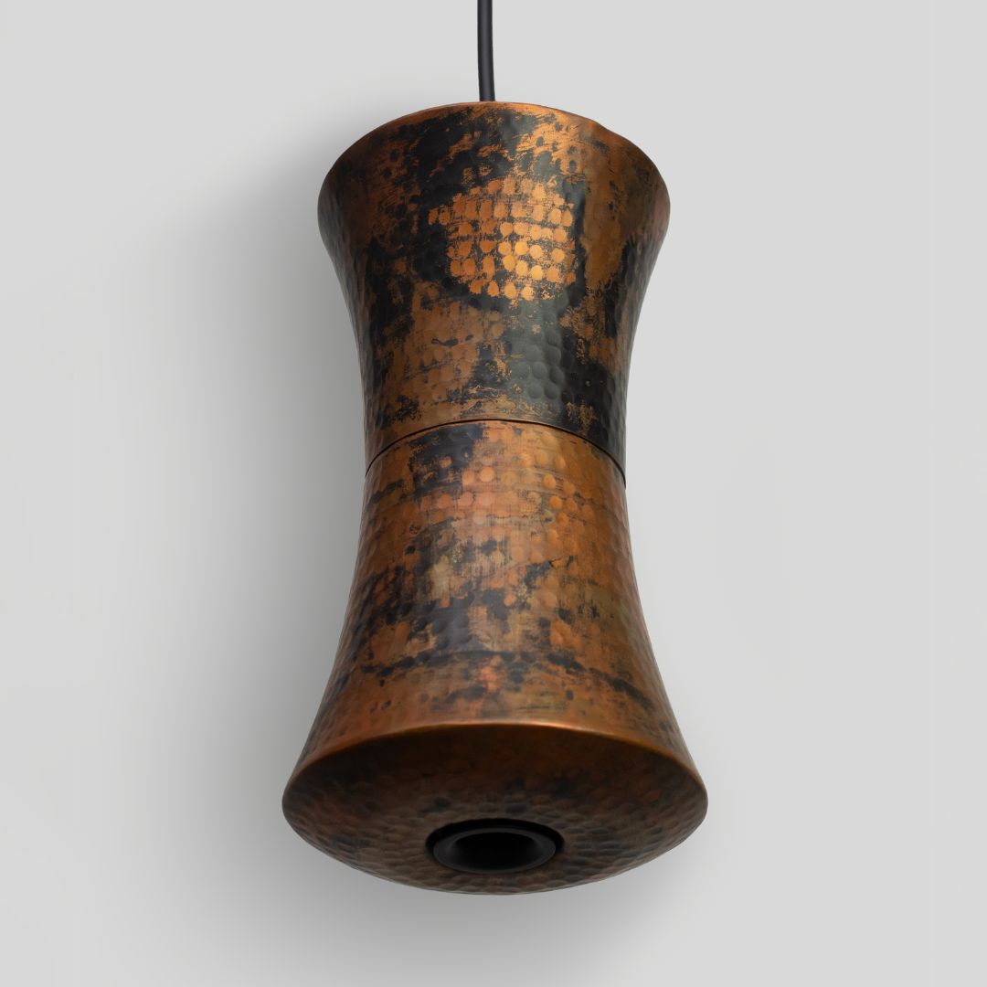 OMET - LÁMPARA COLGANTE DE COBRE NATURAL MANCHADO