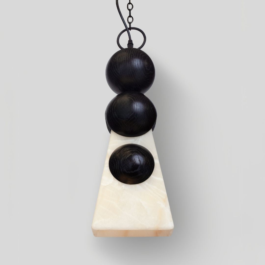 HALO - LÁMPARA COLGANTE DE ENCINO Y ÓNIX