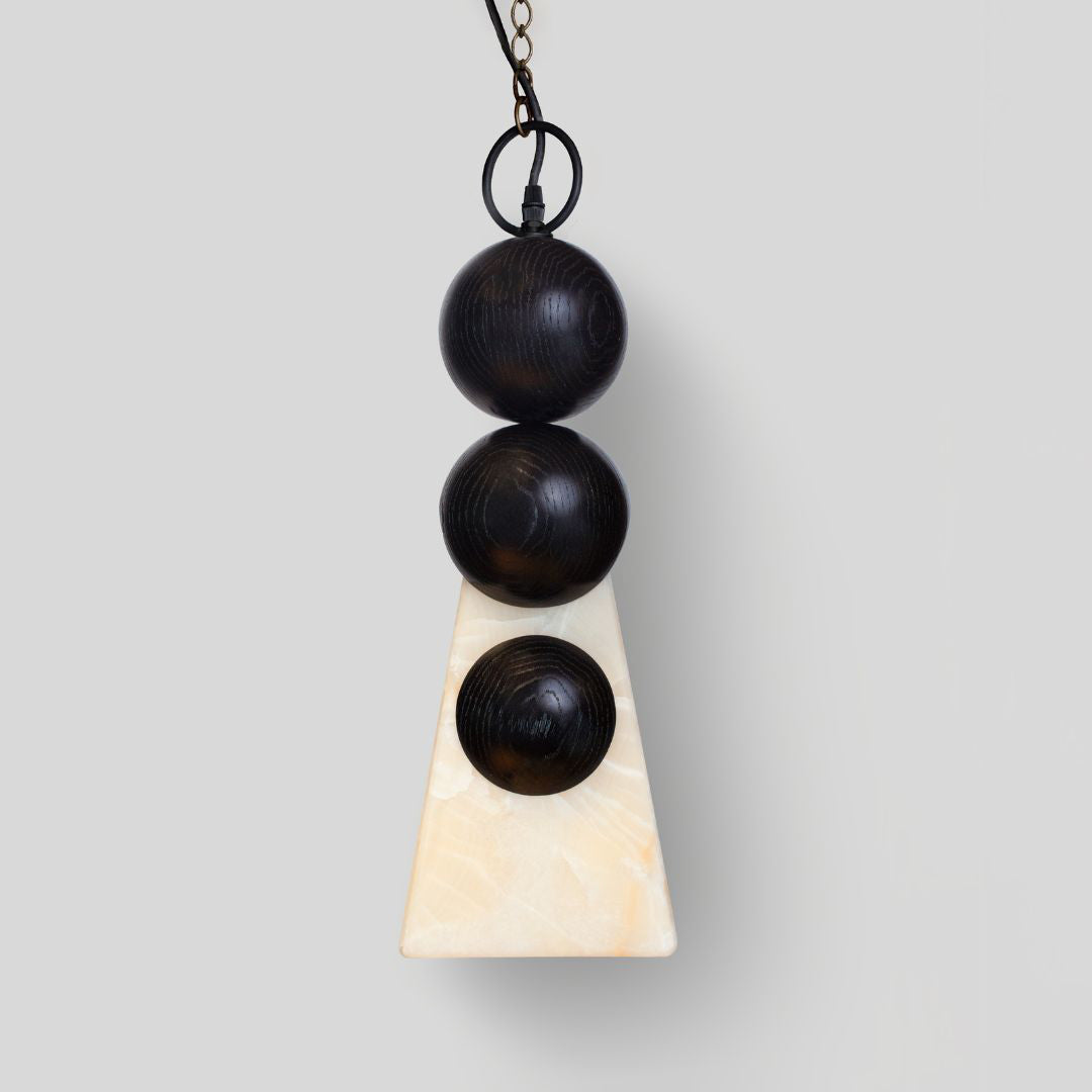 HALO - LÁMPARA COLGANTE DE ENCINO Y ÓNIX