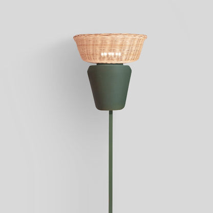 ESPIGA - LÁMPARA DE PIE DE CERÁMICA Y MIMBRE