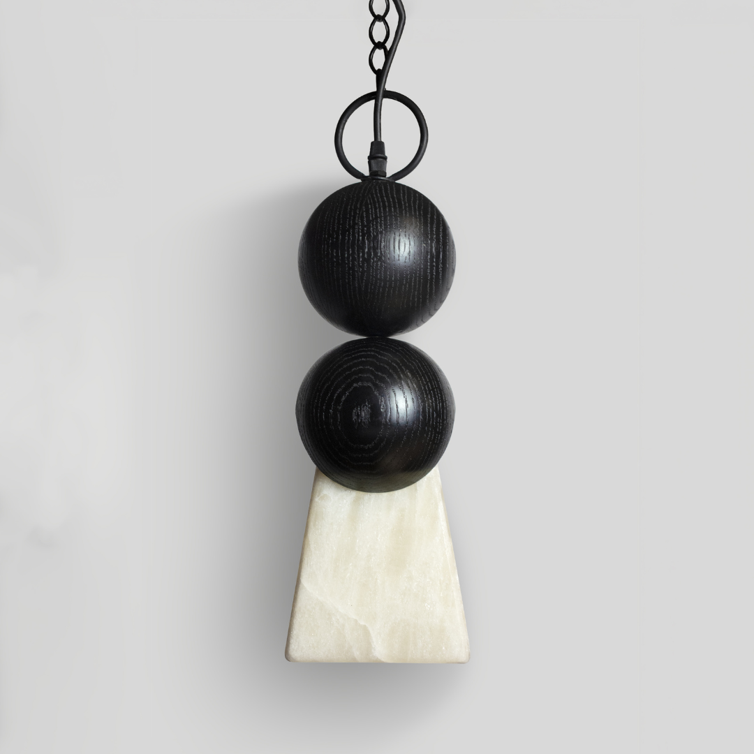 CÁTODO - LÁMPARA COLGANTE DE ENCINO Y ÓNIX