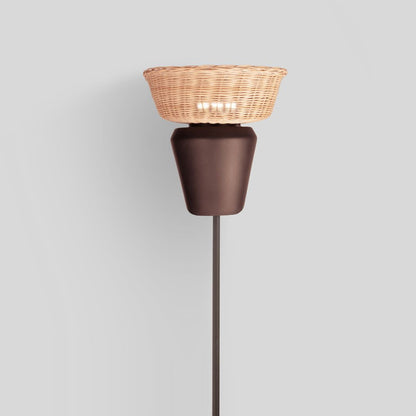 ESPIGA - LÁMPARA DE PIE DE CERÁMICA Y MIMBRE