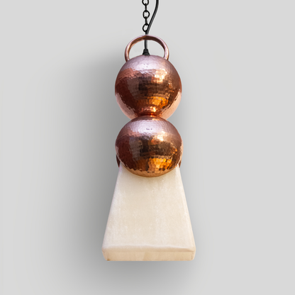 CÁTODO - LÁMPARA COLGANTE DE COBRE Y ÓNIX