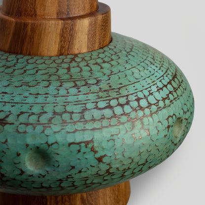 PIRA - LÁMPARA COLGANTE DE COBRE Y PAROTA