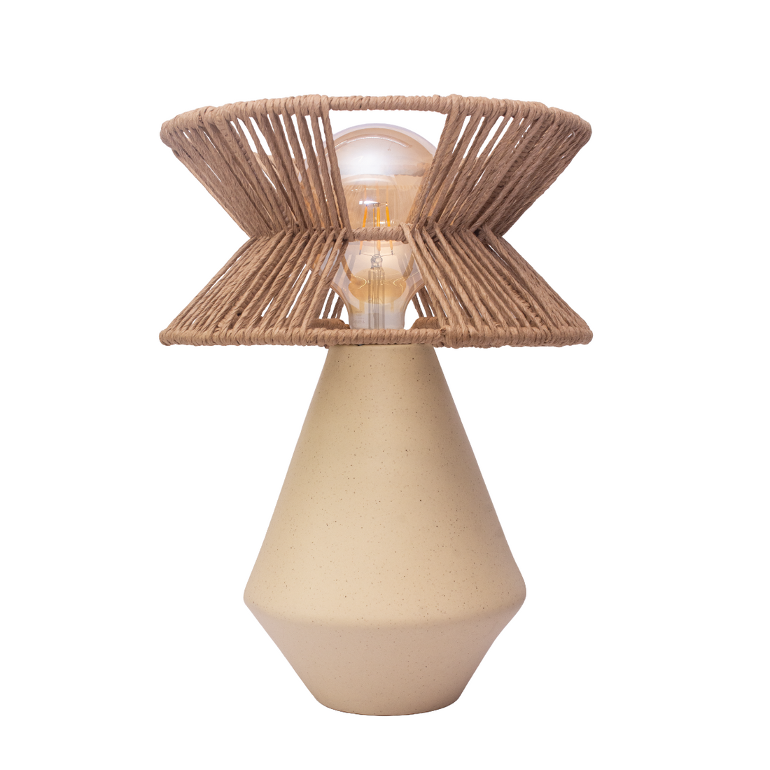 YOLIA - LÁMPARA DE MESA DE CERÁMICA Y CORDÓN CRAFT