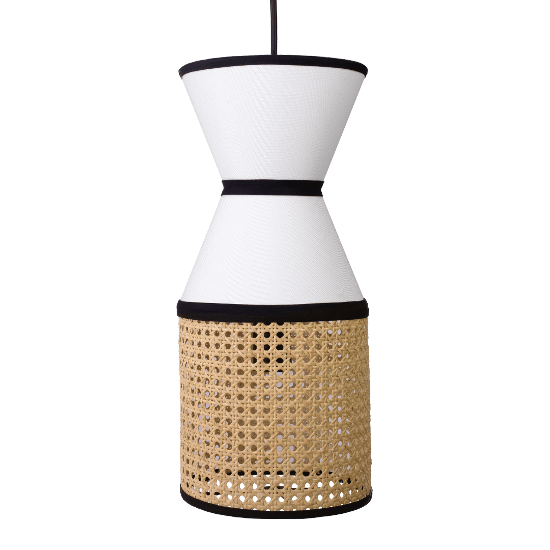 MAYÁHUEL - LÁMPARA COLGANTE DE BEJUCO & TEXTIL