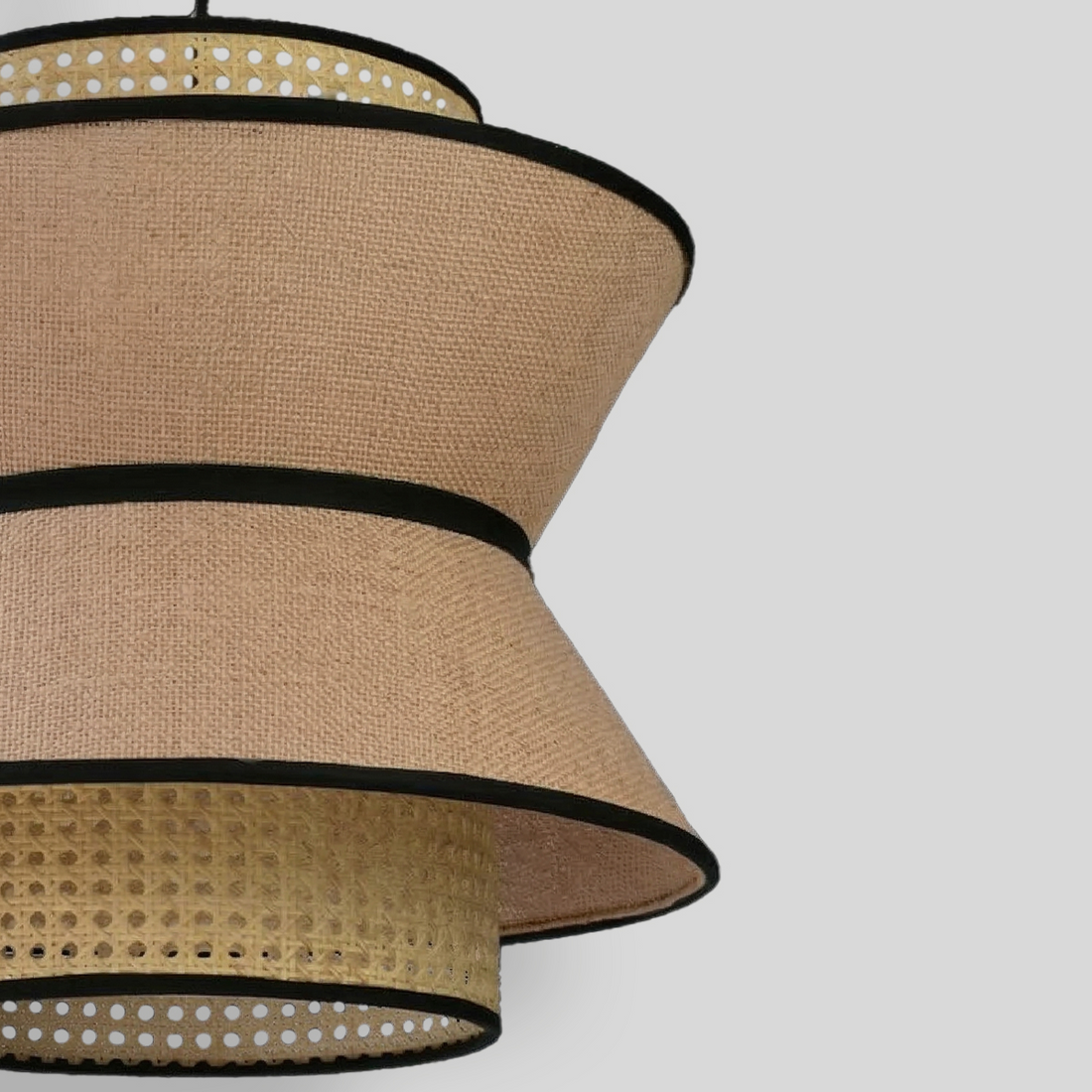 ATLAHUA - LÁMPARA COLGANTE DE BEJUCO Y TEXTIL