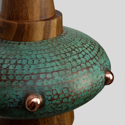 METL - LÁMPARA COLGANTE DE COBRE Y PAROTA