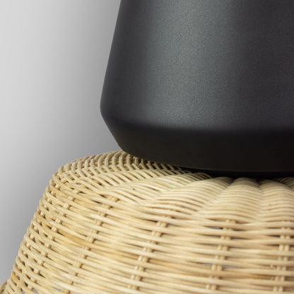 LUCERNA - LÁMPARA COLGANTE DE CERÁMICA Y MIMBRE