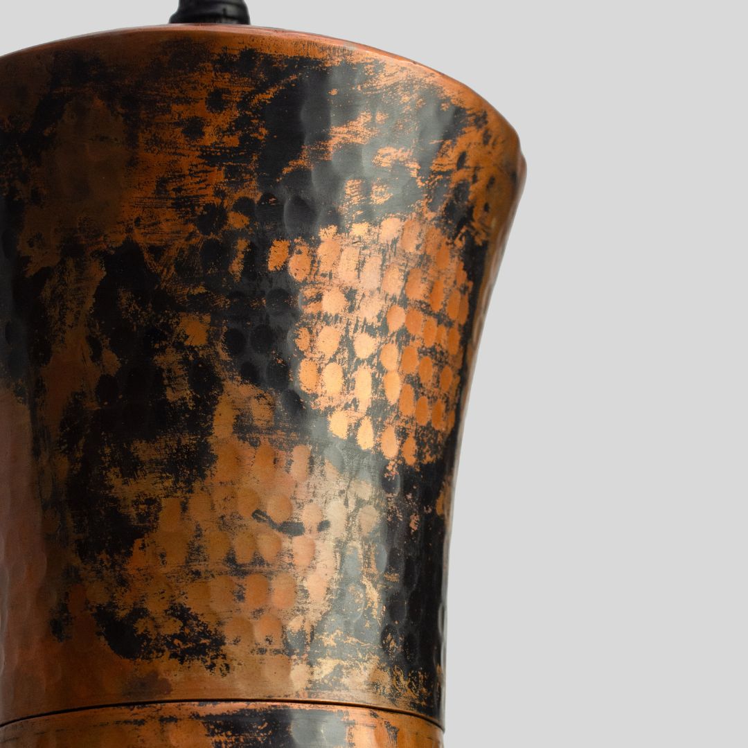OMET - LÁMPARA COLGANTE DE COBRE NATURAL MANCHADO