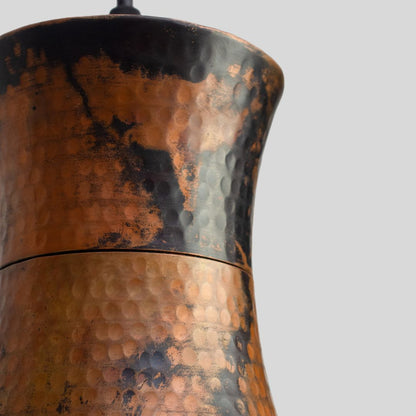 TANU - LÁMPARA COLGANTE DE COBRE NATURAL MANCHADO