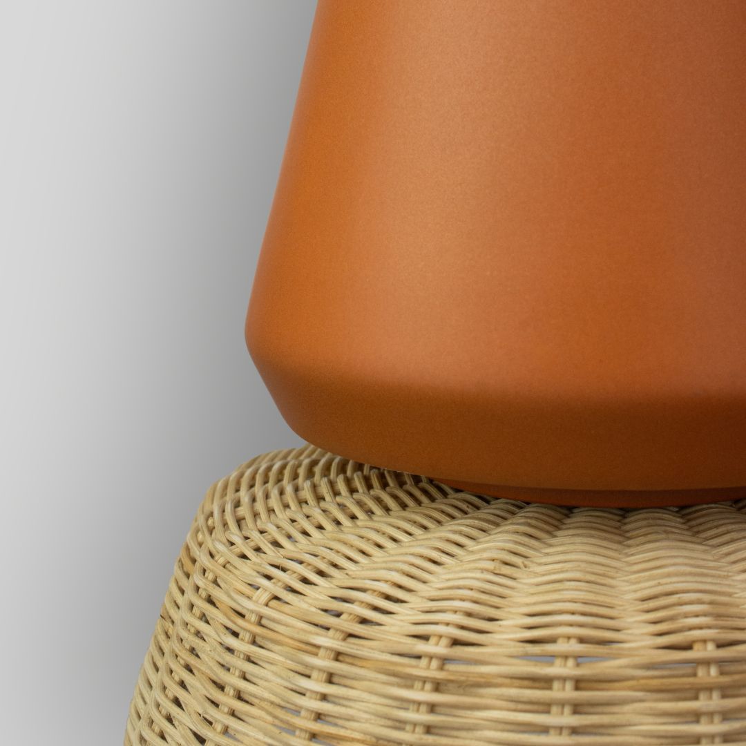 LUCERNA - LÁMPARA COLGANTE DE CERÁMICA Y MIMBRE