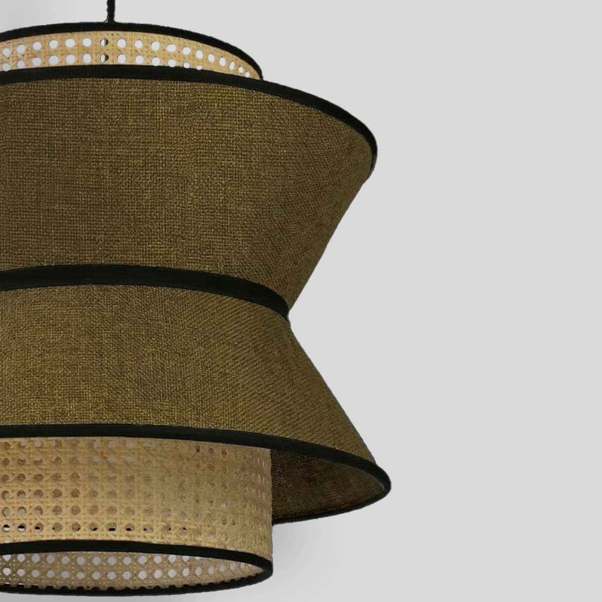 ATLAHUA - LÁMPARA COLGANTE DE BEJUCO Y TEXTIL