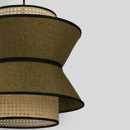 ATLAHUA - LÁMPARA COLGANTE DE BEJUCO Y TEXTIL