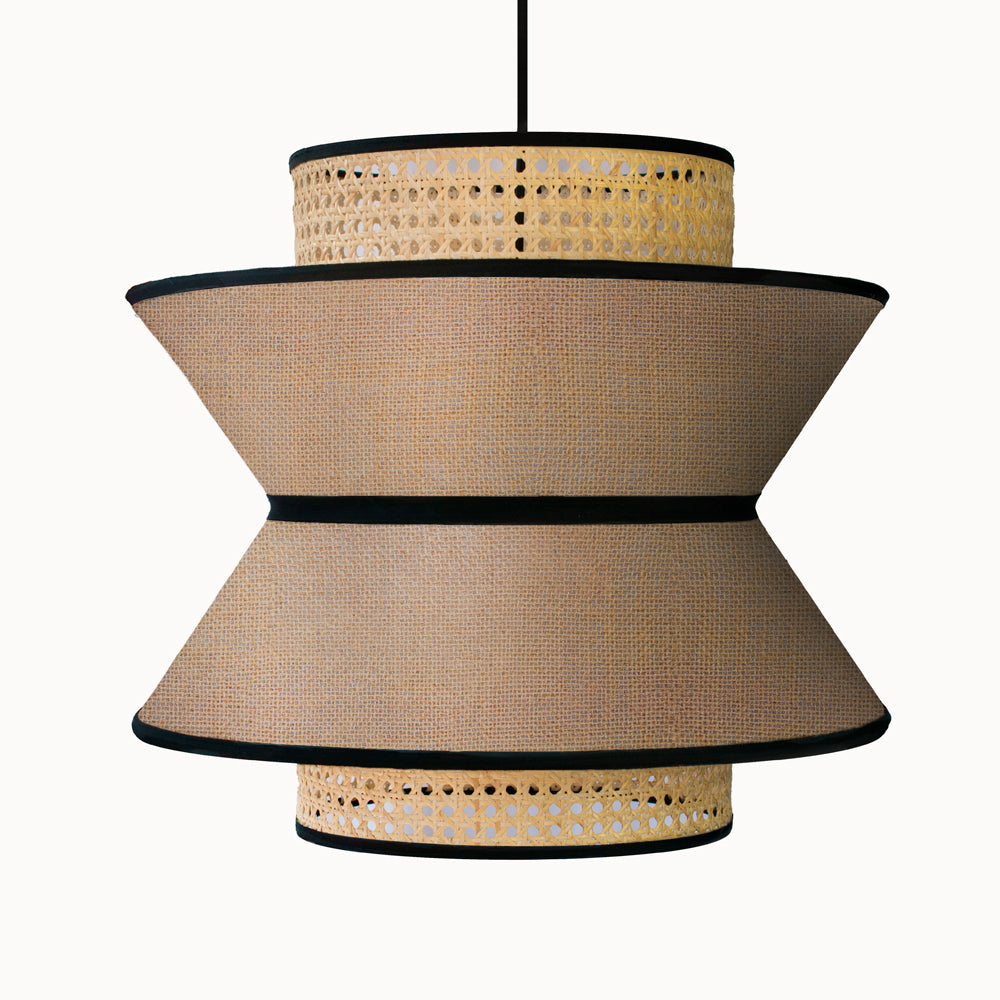 ATLAHUA - LÁMPARA COLGANTE DE BEJUCO & TEXTIL