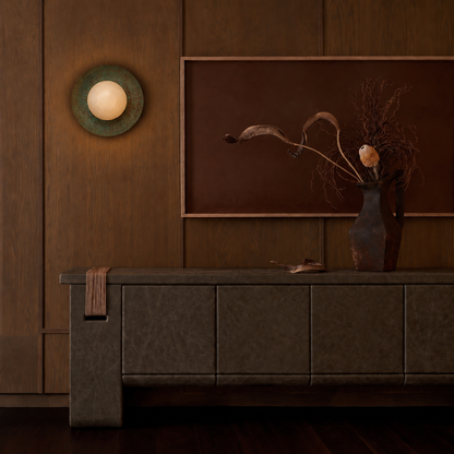 CAREY - LÁMPARA DE PARED DE COBRE Y ÓNIX