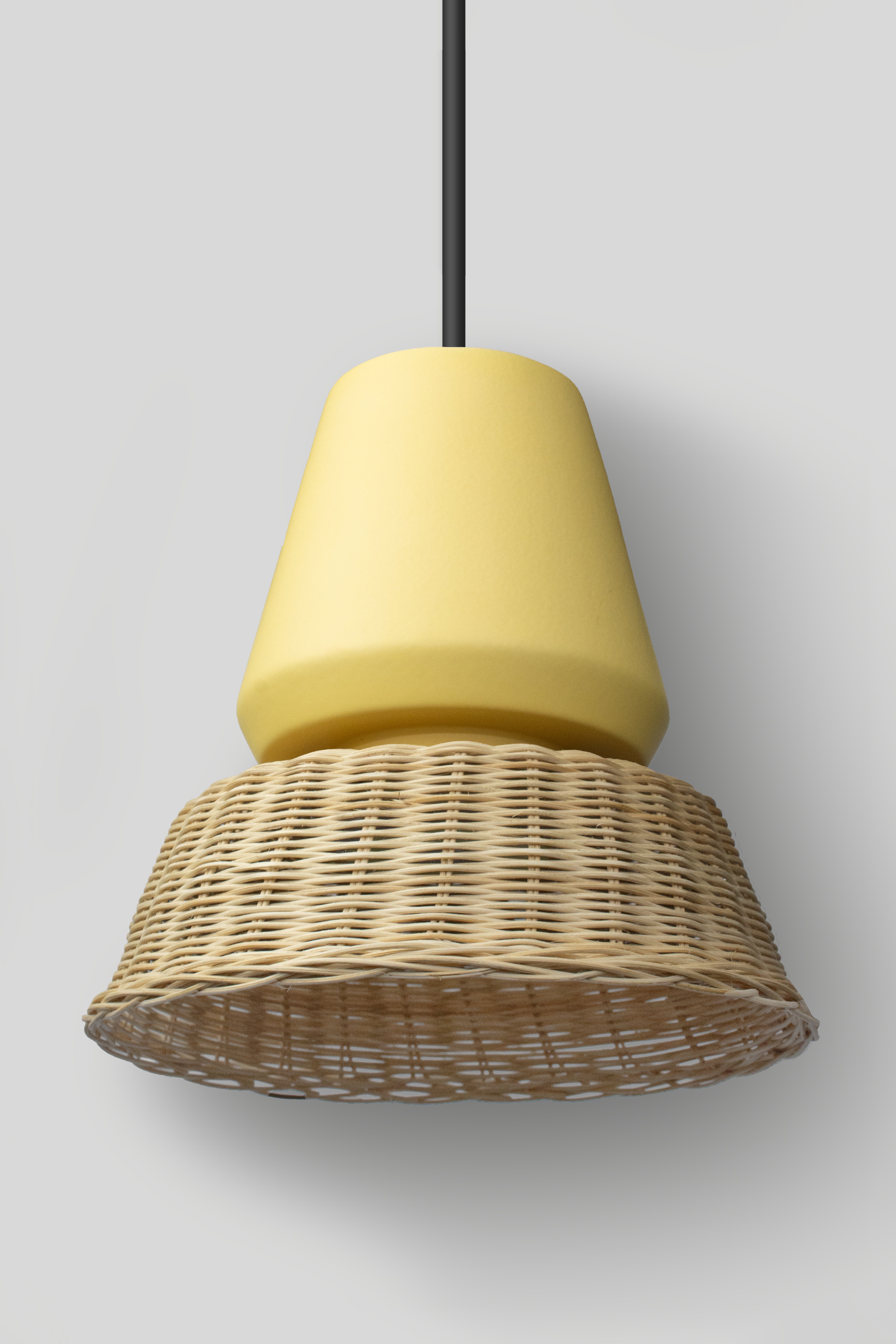 LUCERNA - LÁMPARA COLGANTE DE CERÁMICA Y MIMBRE