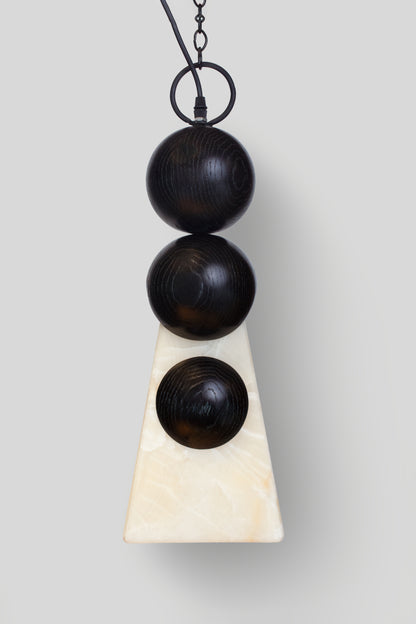 HALO - LÁMPARA COLGANTE DE ENCINO Y ÓNIX