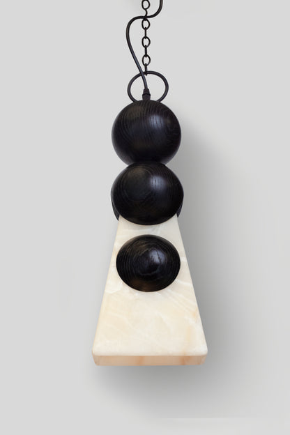 HALO - LÁMPARA COLGANTE DE ENCINO Y ÓNIX