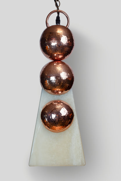 HALO - LÁMPARA COLGANTE DE COBRE Y ÓNIX