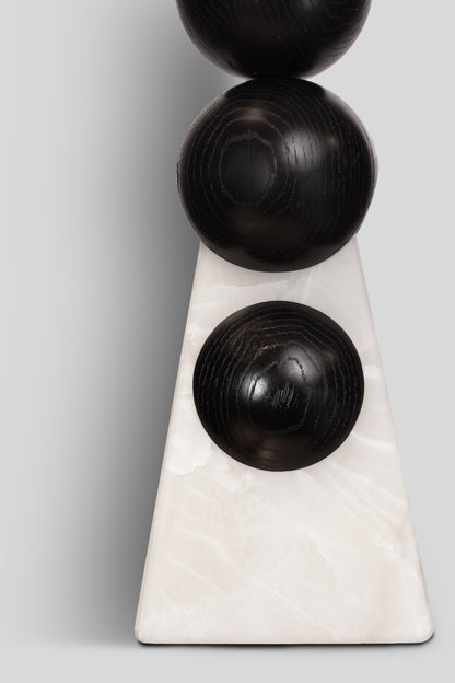 HALO - LÁMPARA DE MESA DE ENCINO Y ÓNIX