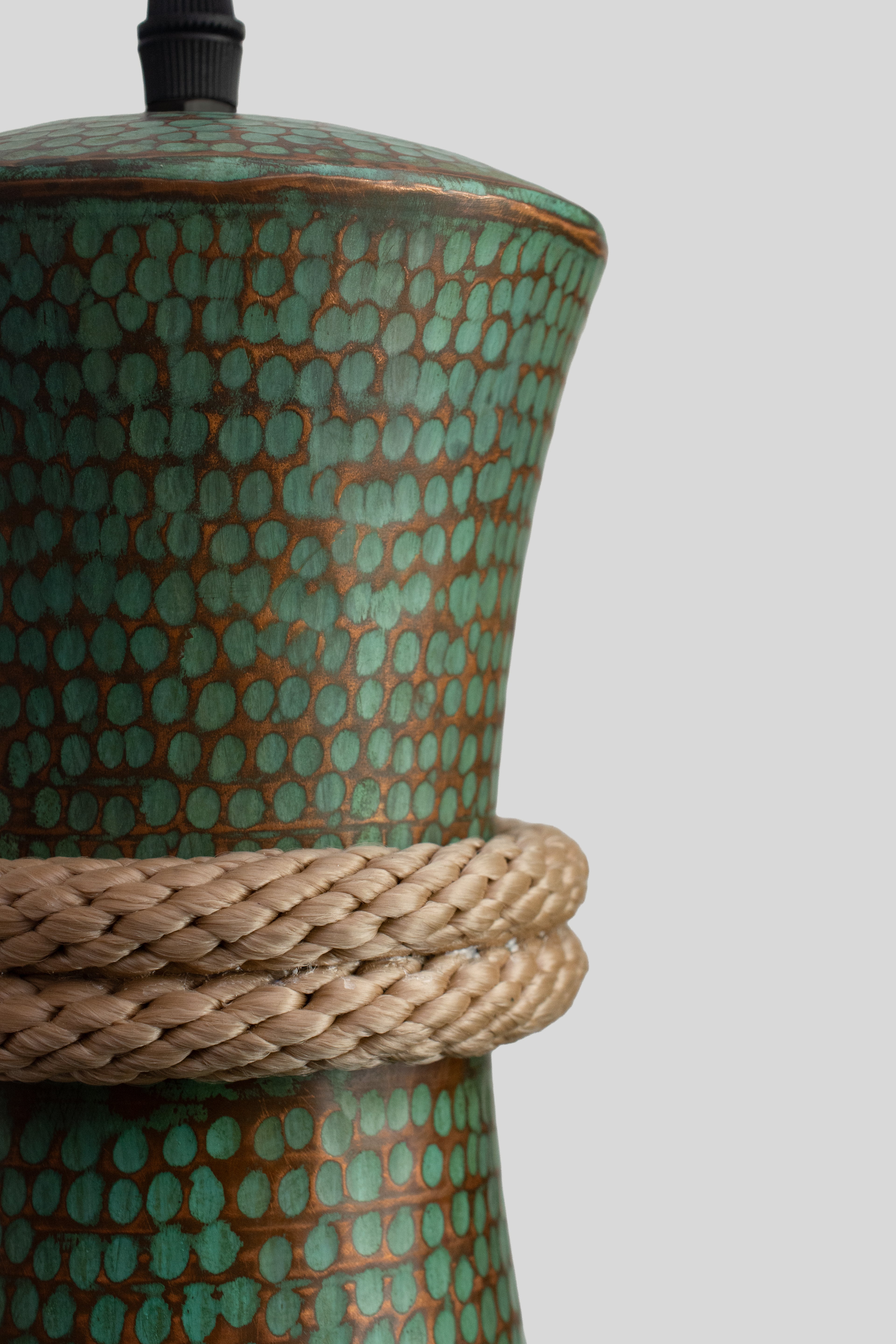 OMET - LÁMPARA COLGANTE DE COBRE PATINA JADE