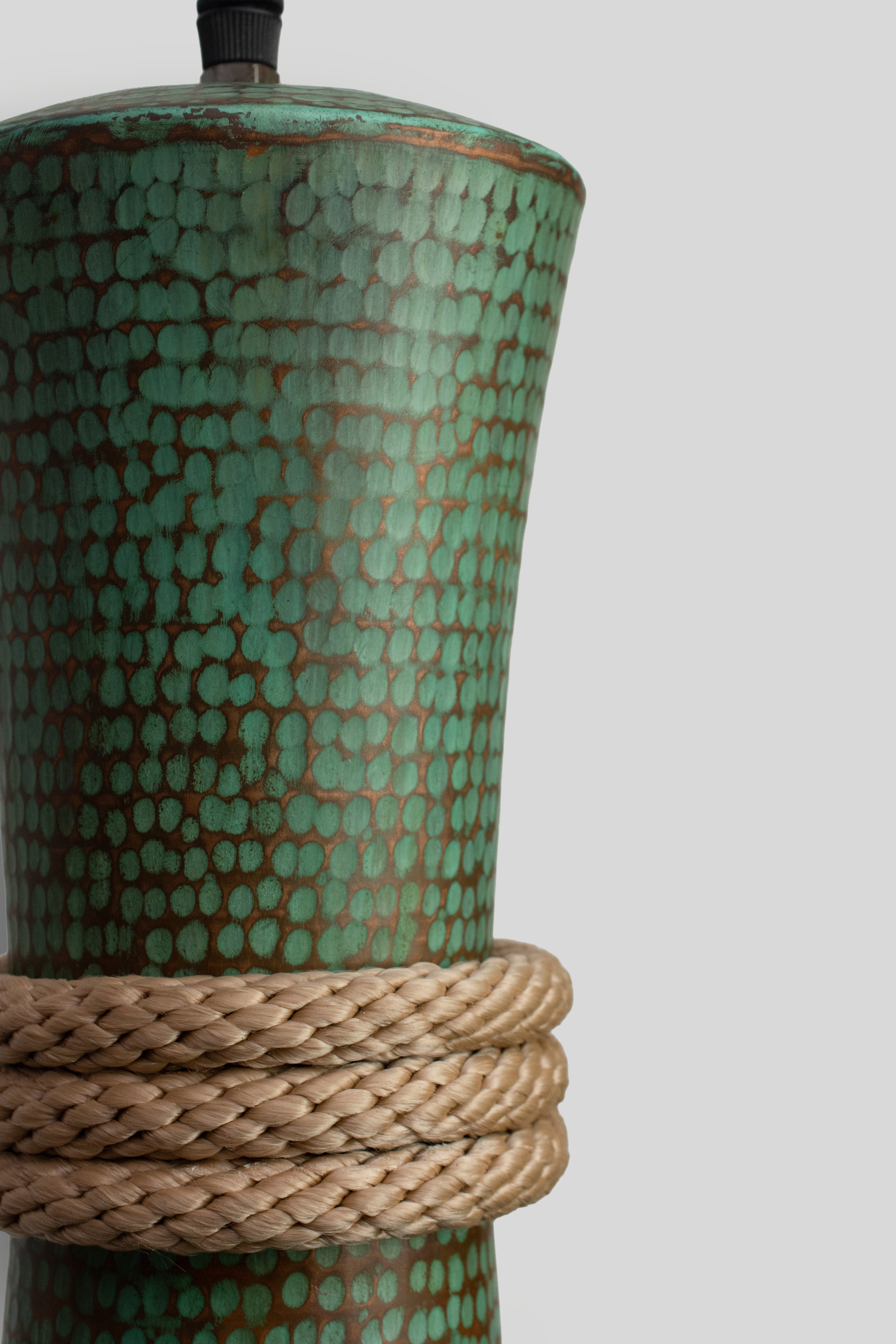 TOZI - LÁMPARA COLGANTE DE COBRE PATINA JADE