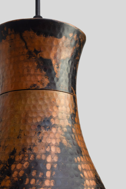 TANU - LÁMPARA COLGANTE DE COBRE NATURAL MANCHADO