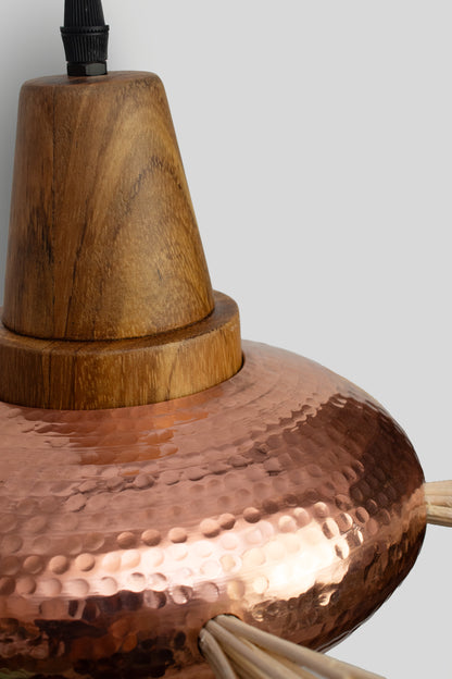 AUIL - LÁMPARA COLGANTE DE COBRE Y PAROTA