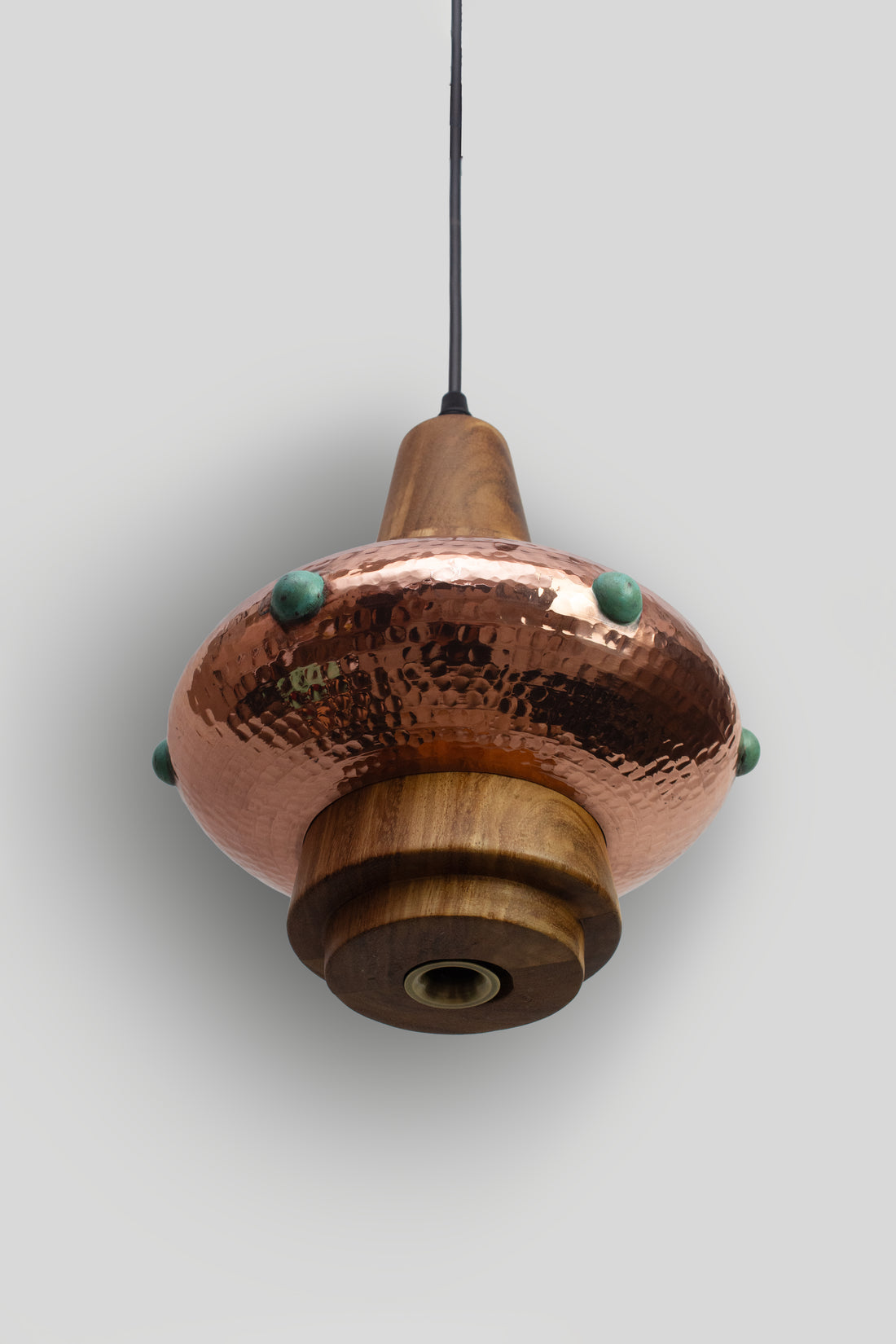 METL - LÁMPARA COLGANTE DE COBRE Y PAROTA