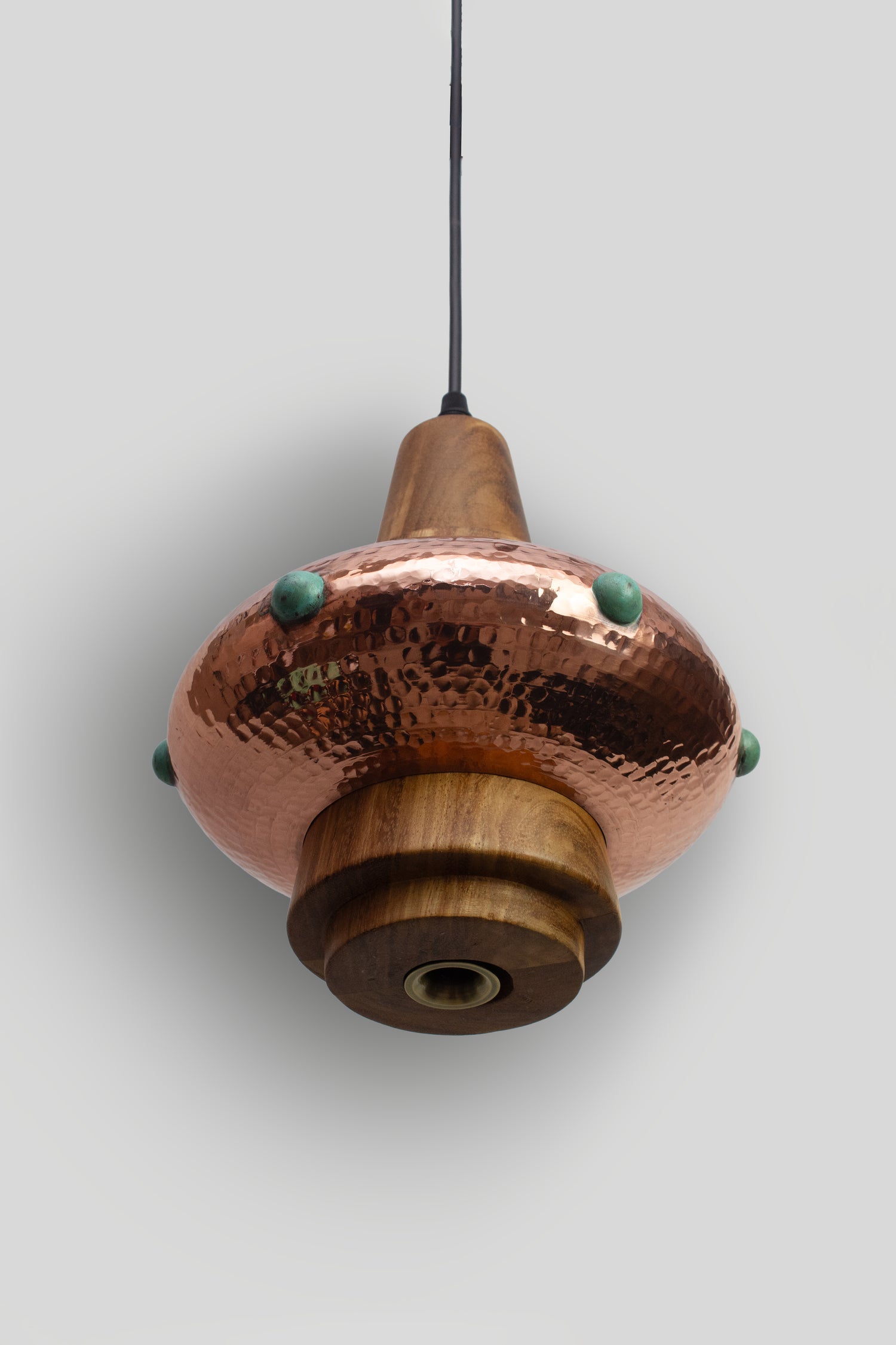 METL - LÁMPARA COLGANTE DE COBRE Y PAROTA