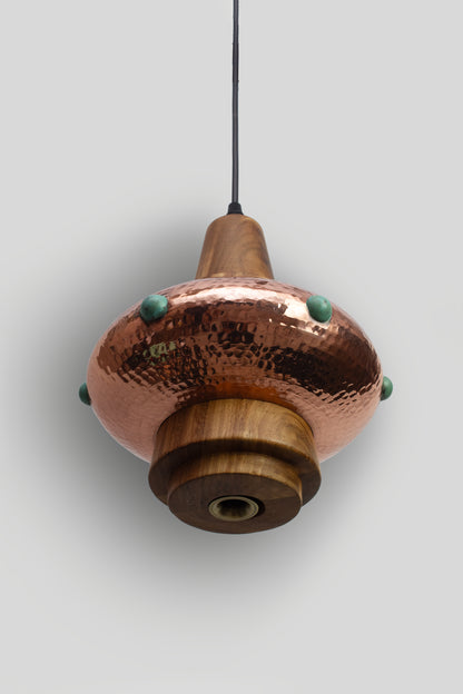 METL - LÁMPARA COLGANTE DE COBRE Y PAROTA