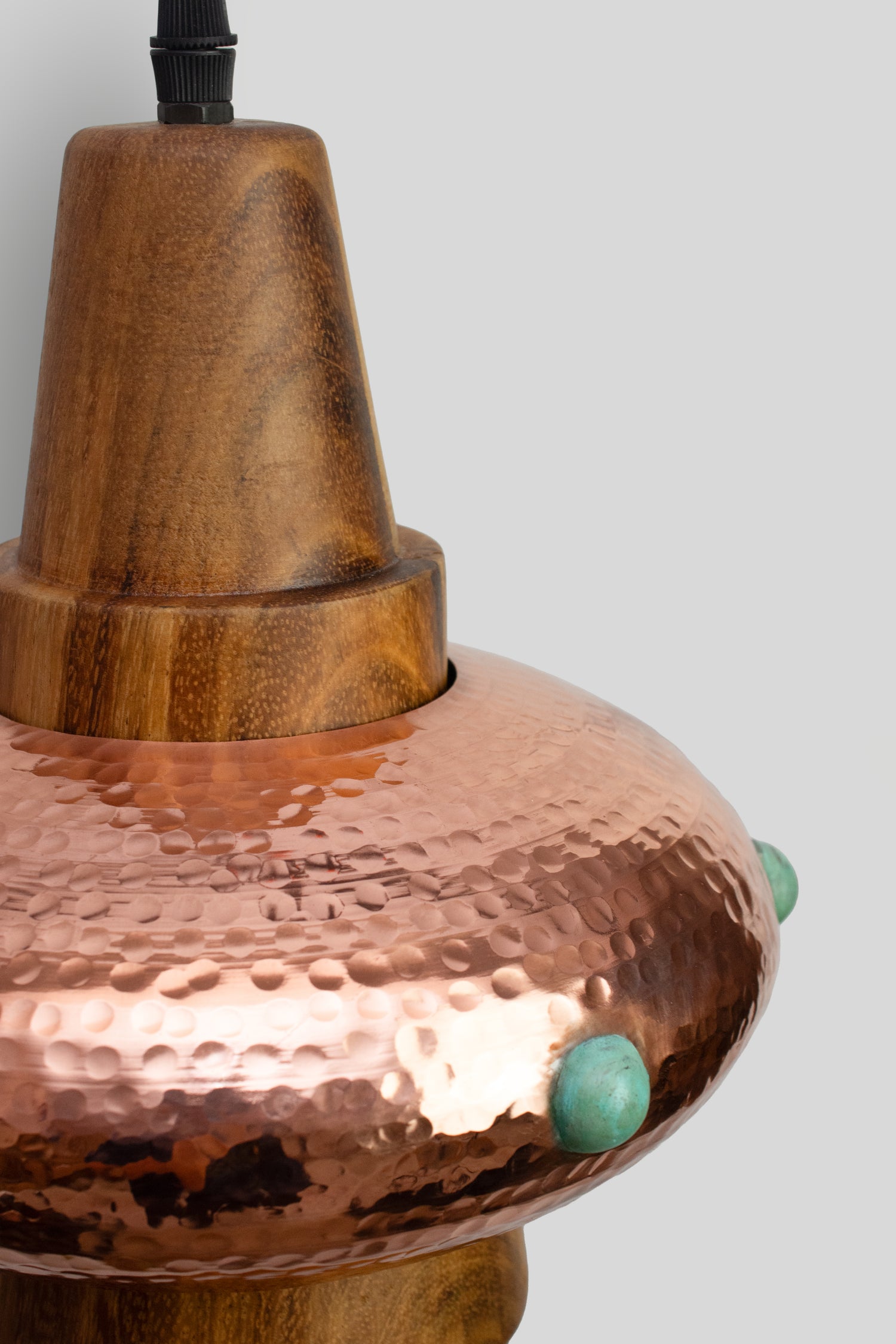 METL - LÁMPARA COLGANTE DE COBRE Y PAROTA