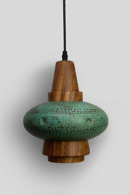 PIRA - LÁMPARA COLGANTE DE COBRE Y PAROTA