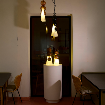 HALO - LÁMPARA DE MESA DE PAROTA Y ÓNIX