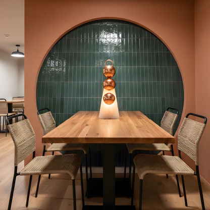 HALO - LÁMPARA DE MESA DE COBRE Y ÓNIX