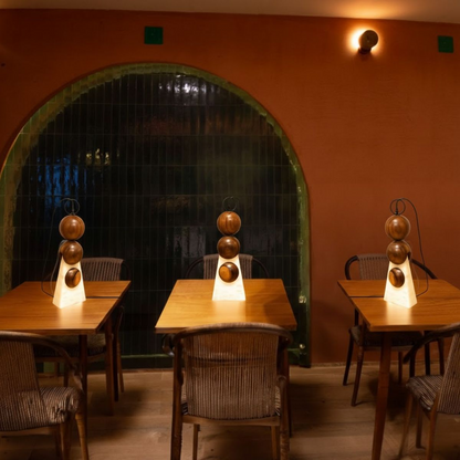 HALO - LÁMPARA DE MESA DE PAROTA Y ÓNIX