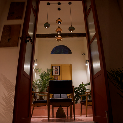 METL - LÁMPARA COLGANTE DE COBRE Y PAROTA