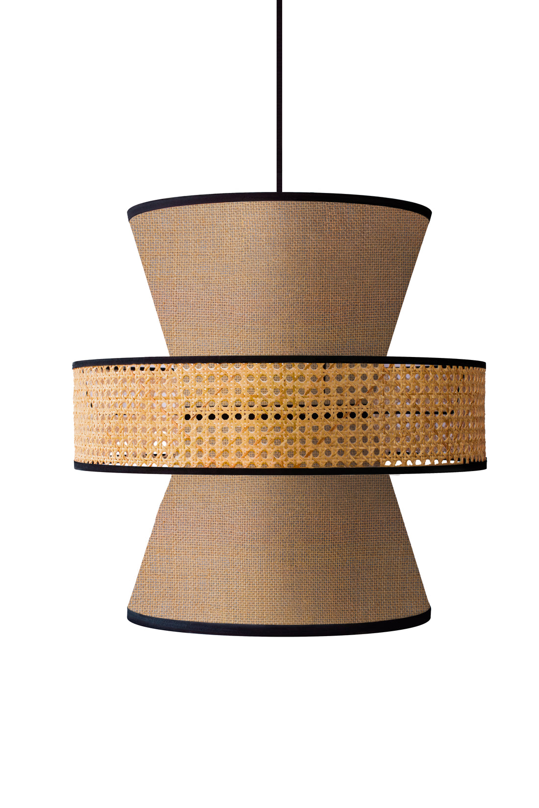 MAKSKUT - LÁMPARA COLGANTE DE BEJUCO & TEXTIL