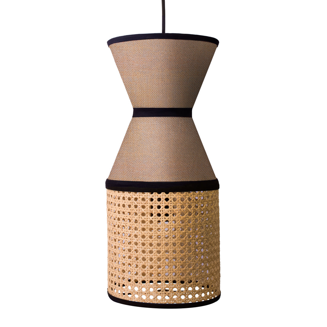 MAYÁHUEL - LÁMPARA COLGANTE DE BEJUCO & TEXTIL