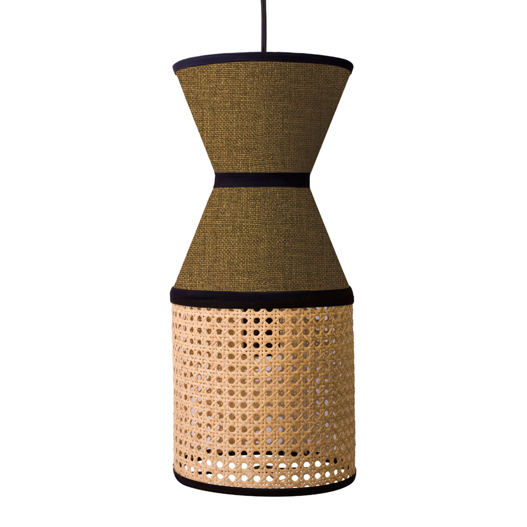 MAYÁHUEL - LÁMPARA COLGANTE DE BEJUCO & TEXTIL