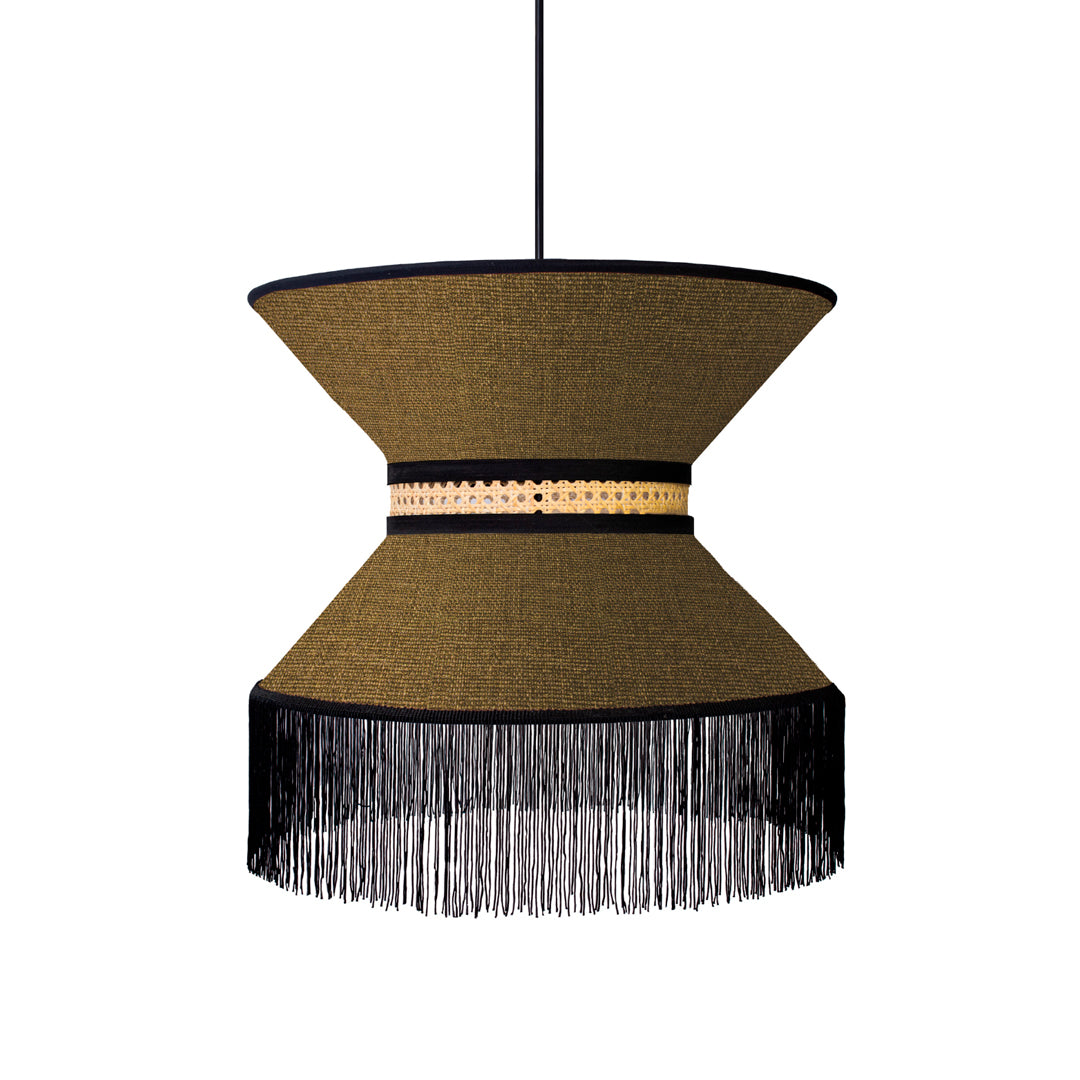 NIERIKA - LÁMPARA COLGANTE DE BEJUCO & TEXTIL